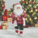 Ver imagem 2 de Papai Noel Decorativo C/ Saco de Folhas e Botas Brancas 65cm