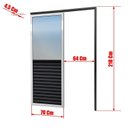 Ver imagem 6 de Porta de Correr Suspensa 210x70cm Meia Veneziana Meia Vidro Dir L.25 Brimak Abertura Direita Preto/Mix