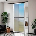 Ver imagem 1 de Porta de Correr Suspensa 210x70cm Vidrao Dir L.25 Brimak Abertura Direita Preto/Mix