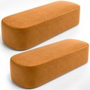 Ver imagem 1 de Kit 02 Puffs Decorativos Orgânico para Living Quarto 195cm Doha W01 Couríssimo Whisky - Lyam Decor