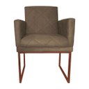 Ver imagem 2 de Poltrona Klara Suede Cappuccino Base Metálica Industrial Cobre - Belliv Decor