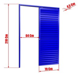 Porta de Correr Suspensa 210x70cm Veneziana Esq L.25 Brimak - 6