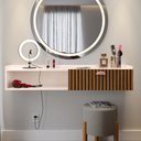 Ver imagem 2 de Penteadeira Camarim Decor Suspensa Mesa Bancada Cantinho Maquiagem Porta Nicho Decoração Quarto