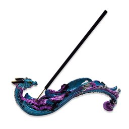Incensário Vareta Dragão Guerreiro Azul Oriental 15cm - 1