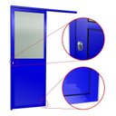 Ver imagem 3 de Porta de Correr Suspensa 210x70cm Meia Lambril Meia Vidro Esq L.25 Brimak Abertura Esquerda