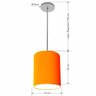 Luminária Pendente Vivare Free Lux Md-4104 Cúpula em Tecido Laranja da Canopla Canopla Cinza e Fio - 3