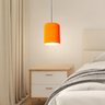Luminária Pendente Vivare Free Lux Md-4104 Cúpula em Tecido Laranja da Canopla Canopla Cinza e Fio - 2