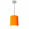 Luminária Pendente Vivare Free Lux Md-4104 Cúpula em Tecido Laranja da Canopla Canopla Cinza e Fio - 1