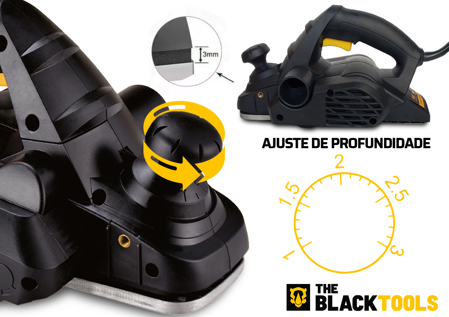 Plaina Elétrica Profissional 780w 16500rpm 220v | MadeiraMadeira