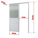 Ver imagem 6 de Porta de Correr Suspensa 210x80cm Meia Lambril Meia Vidro Dir L.25 Brimak Abertura Direita Branco
