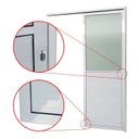 Ver imagem 3 de Porta de Correr Suspensa 210x80cm Meia Lambril Meia Vidro Dir L.25 Brimak Abertura Direita Branco