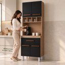 Ver imagem 4 de Paneleiro Cozinha Torre Quente 60 cm Victoria Carvalho/Preto
