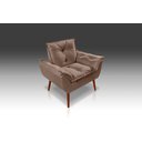 Ver imagem 1 de Poltrona Decorativa Opala Suede Capuccino - Pandora Decor