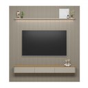 Ver imagem 2 de Painel para Tv até 85 Polegadas 3 Portas 1 Prateleira Ripado Tauri/gris Fosco 810010304 - Linea Bras