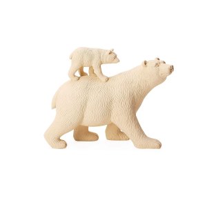 Escultura Decorativa Família Urso - Estátua Branca