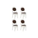 Ver imagem 1 de Cadeira Sala de Jantar 190 Aço Kit 4 Uni Prata/courano Cacau - Carraro