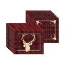 Ver imagem 4 de Kit Jogo Americano + Guardanapo Natal Cervo Xadrez Nsw 8 Peças