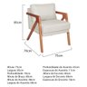 Poltrona Decorativa Mona Base Madeira Linho - ADJ Decor POLTRONAS POLTRONAS PARA SALA POLTRONAS DECO - 5
