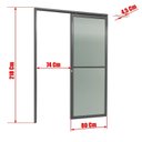 Ver imagem 6 de Porta de Correr Suspensa 210x80cm Vidrao Esq L.25 Brimak Abertura Esquerda Cinza