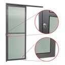 Ver imagem 3 de Porta de Correr Suspensa 210x80cm Vidrao Esq L.25 Brimak Abertura Esquerda Cinza