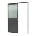 Ver imagem 2 de Porta de Correr Suspensa 210x80cm Meia Lambril Meia Vidro Dir L.25 Brimak Abertura Direita Cinza