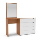 Ver imagem 2 de Cômoda Penteadeira Porto 4 Gavetas com Espelho 149x160cm Branco/Freijó 240889