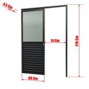 Ver imagem 6 de Porta de Correr Suspensa 210x80cm Meia Veneziana Meia Vidro Dir L.25 Brimak Abertura Direita
