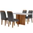Ver imagem 2 de Sala de Jantar Mesa Olímpia 120CM MDF Vidro Canto Copo com 4 Cadeiras Carol Moderna