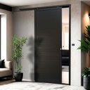 Ver imagem 1 de Porta de Correr Suspensa 210x80cm Lambril Esq L.25 Brimak Abertura Esquerda Preto