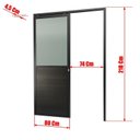 Ver imagem 6 de Porta de Correr Suspensa 210x80cm Meia Lambril Meia Vidro Dir L.25 Brimak Abertura Direita Preto