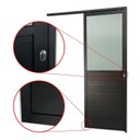Ver imagem 3 de Porta de Correr Suspensa 210x80cm Meia Lambril Meia Vidro Dir L.25 Brimak Abertura Direita Preto