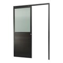 Ver imagem 2 de Porta de Correr Suspensa 210x80cm Meia Lambril Meia Vidro Dir L.25 Brimak Abertura Direita Preto