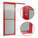 Ver imagem 3 de Porta de Correr Suspensa 210x80cm Vidrao Esq L.25 Brimak Abertura Esquerda Vermelho