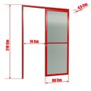 Ver imagem 6 de Porta de Correr Suspensa 210x80cm Vidrao Esq L.25 Brimak Abertura Esquerda Vermelho