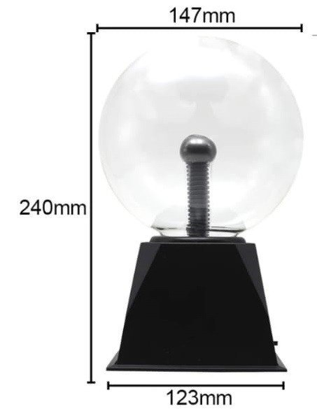 Globo Plasma Luz Luminária Raios Grande 220v 24cm Plasma Light Bivolt - 5