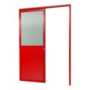 Ver imagem 2 de Porta de Correr Suspensa 210x80cm Meia Lambril Meia Vidro Dir L.25 Brimak Abertura Direita Vermelho