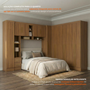 Ver mais imagens de Guarda Roupa Casal Modulado 4 Peças 12 Portas 5 Gavetas com Cabeceira 100% MDF Smart Cinamomo Marrom