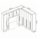 Ver imagem 3 de Guarda Roupa Casal Modulado 4 Peças 12 Portas 5 Gavetas com Cabeceira 100% MDF Smart Cinamomo Marrom