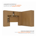Ver imagem 7 de Guarda Roupa Casal Modulado 4 Peças 12 Portas 5 Gavetas com Cabeceira 100% MDF Smart Cinamomo Marrom