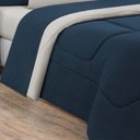 Ver imagem 3 de Kit Edredom + Jogo de Lençol 100% Algodão Gran Moratta 7 Peças King Azul Marinho-palha