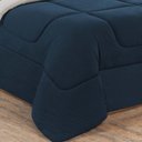 Ver imagem 4 de Kit Edredom + Jogo de Lençol 100% Algodão Gran Moratta 7 Peças King Azul Marinho-palha