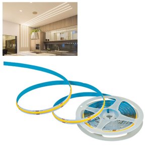 Fita Led Cob 4000k 12v Ip20 5 Metros 18w Sala Loja Sanca Espelho Teto Rebaixado Gesso Iluminaçao Pro