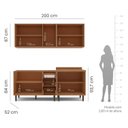 Ver imagem 3 de Cozinha Pérola 200cm 4 Peças Cinza/Freijó Yescasa