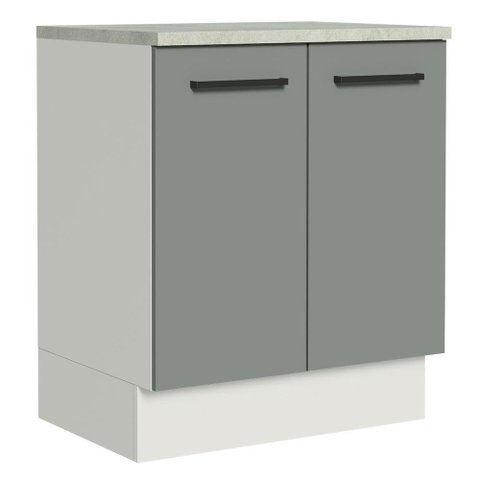 Balcão de Cozinha Agata 70cm 2 Portas Branco Cinza