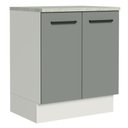Ver imagem 1 de Balcão de Cozinha Agata 70cm 2 Portas Branco Cinza