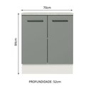 Ver imagem 4 de Balcão de Cozinha Agata 70cm 2 Portas Branco Cinza