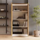 Ver imagem 7 de Armário Alto para Escritório F5 Office 2 Portas 3 Prateleiras MDP 80cm Macadâmia com Branco