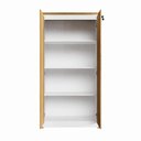 Ver imagem 2 de Armário Alto para Escritório F5 Office 2 Portas 3 Prateleiras MDP 80cm Macadâmia com Branco