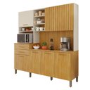 Ver imagem 2 de Cozinha Compacta 7 Portas 2 Gavetas Lagos Marrom/Cinamomo/Off White Acetinado