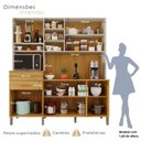 Ver imagem 4 de Cozinha Compacta 7 Portas 2 Gavetas Lagos Marrom/Cinamomo/Off White Acetinado